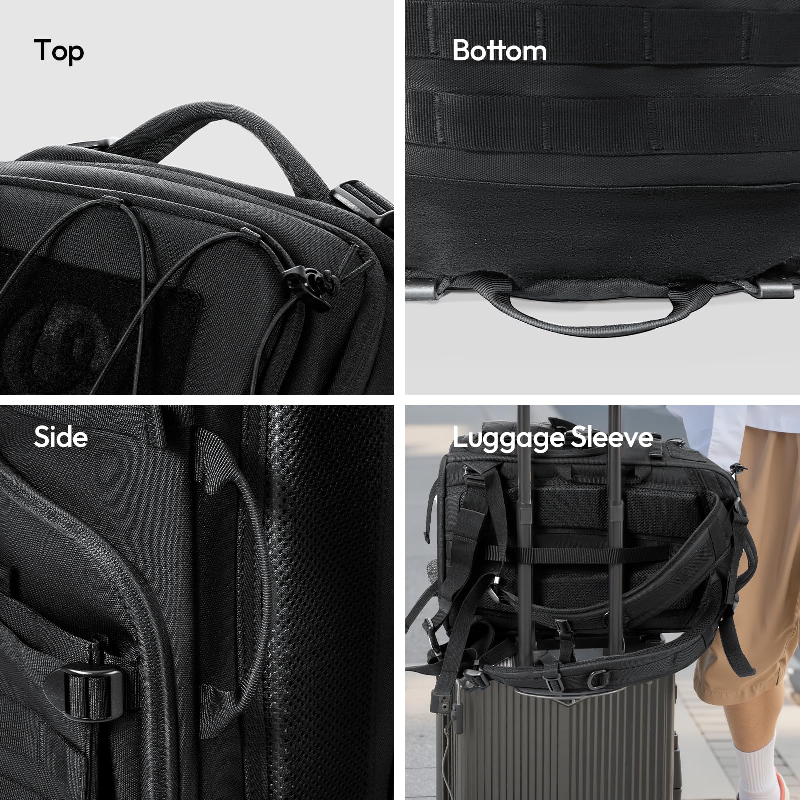 ULANZI 28L Kamerarucksack, Kameratasche groß mit mehreren Erweiterungspunkte, 7-lagiger Partitionsspeicher, Unterstützt schnellen Seitenzugriff, Bietet Platz für eine DSLR, Objektiv, Fotografie,Stativ