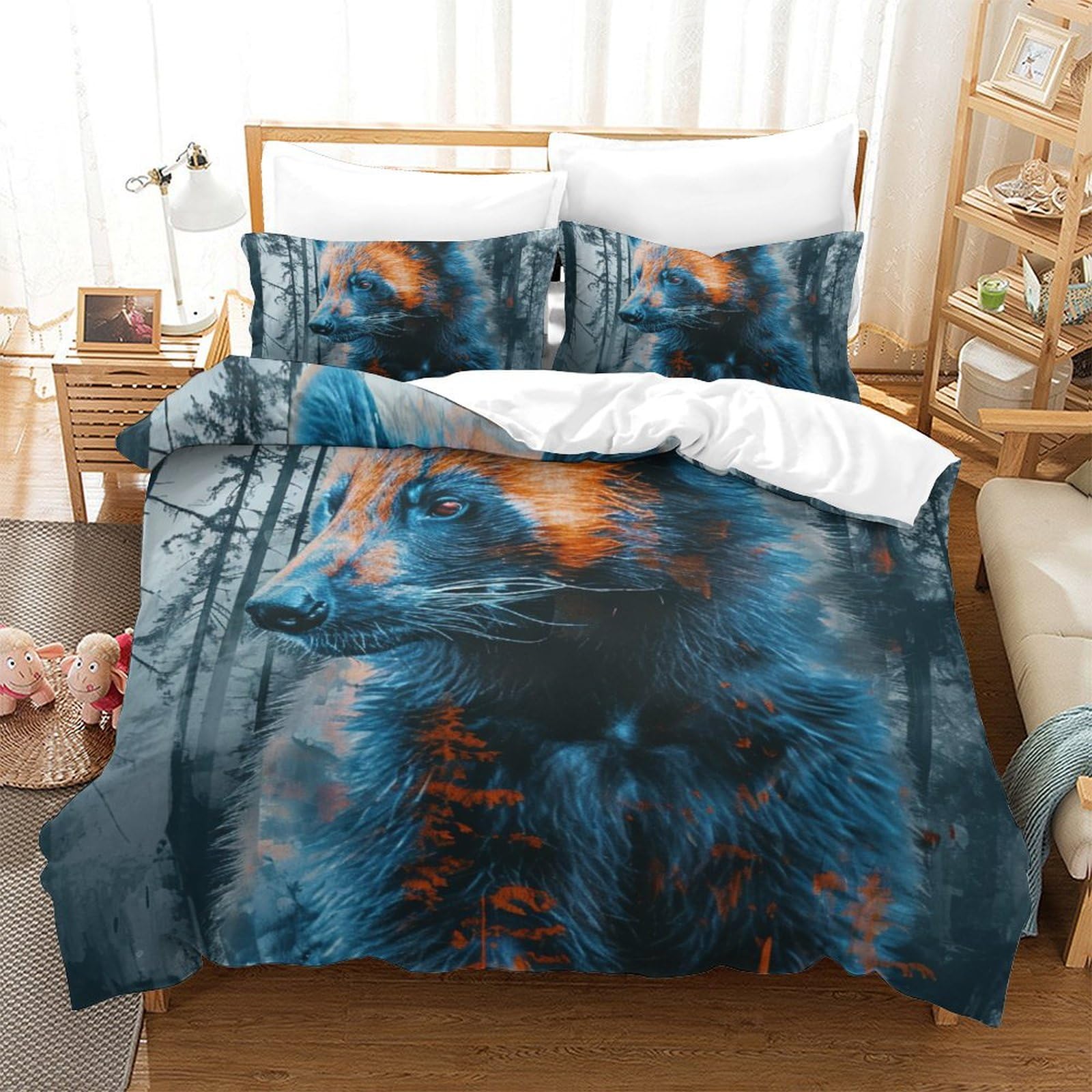 Ensemble de literie renard de la jungle en microfibre premium de qualité supérieure 200x200