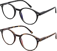 Vista 6 de Yogo Vision Blue Light Blocking Glasses Men Women Computer Anti Eyestrain Glasses Round Frame Blue Light Blocker Eyeglasses