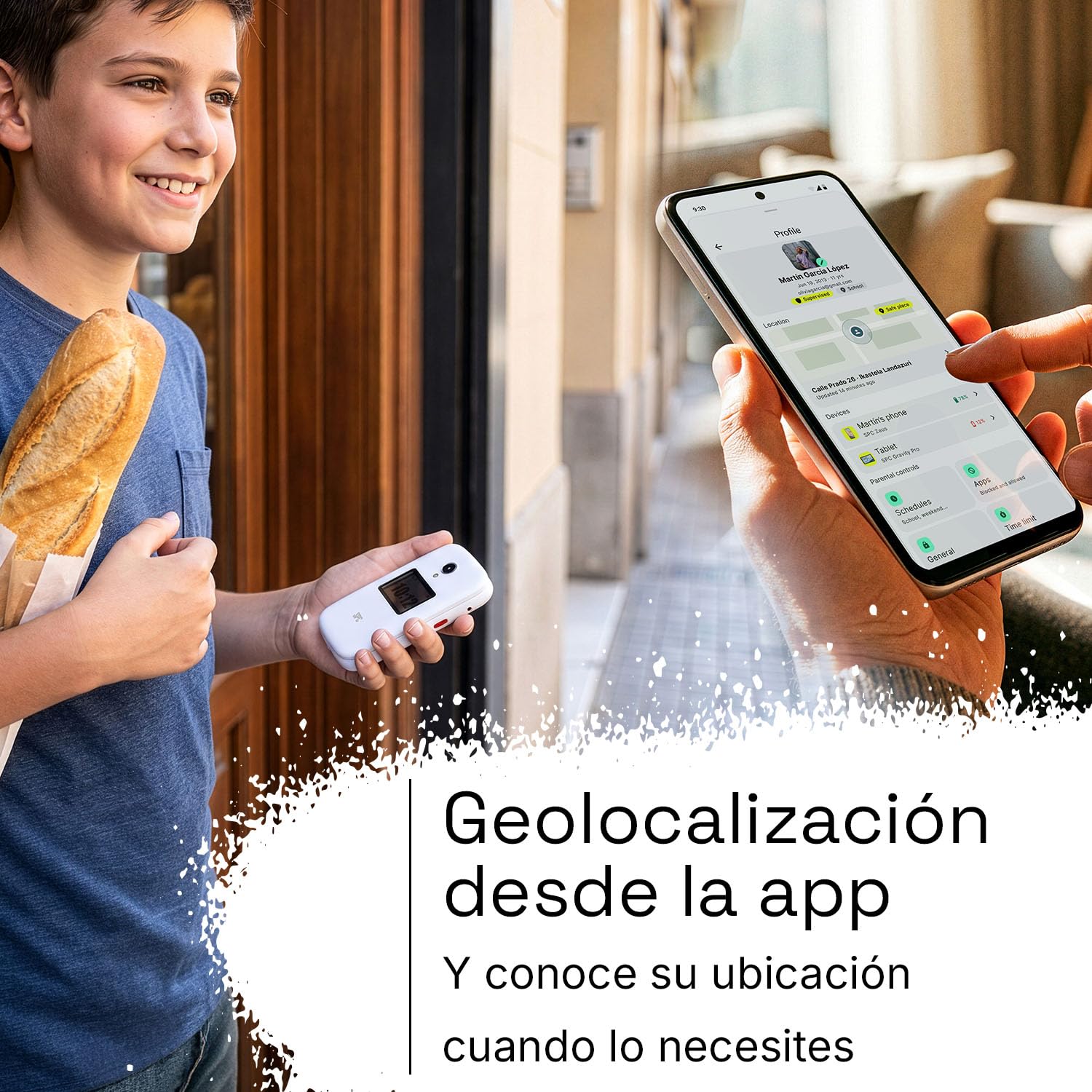 SPC Wild Star - Móvil para niños con GPS, botón SOS, sin Internet, Blanco | Compatible con SPC Circles para conocer ubicación y gestionar contactos, Bluetooth, 4G, cámara frontal y selfie