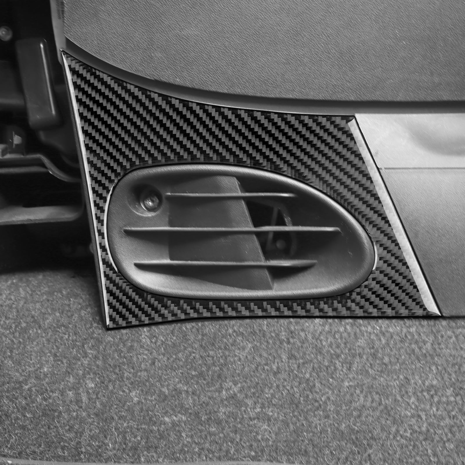 KUNGKIC Für Fiat 500 500C Abarth 595 595C 695 695C 2016-2024 Kohlefaser Auto Mittelkonsole Schalthebel untere Verkleidung Aufkleber Innenraum Zubehör (Schwarz)
