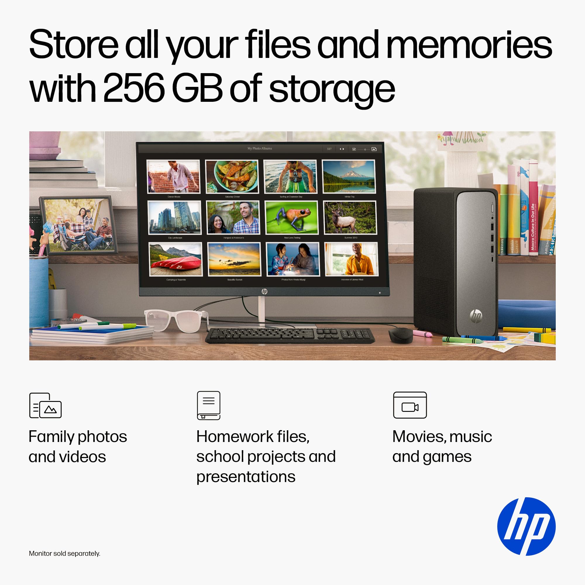 HP OmniDesk Slim Desktop PC, Intel Processor 300, 8 GB RAM, 256 GB