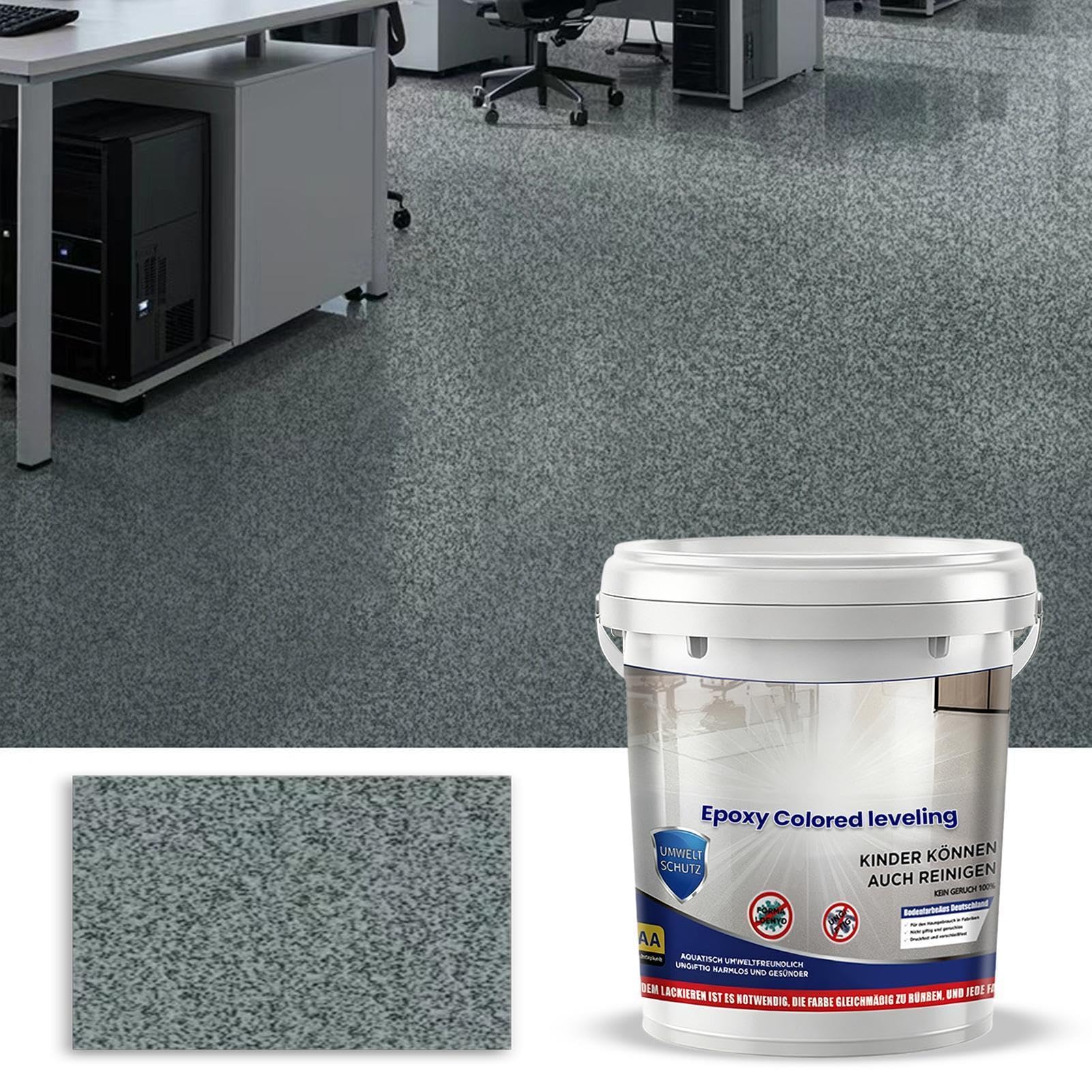 Confezione da 2 rivestimenti epossidici per pavimenti, formula autolivellante da 500 ml, resistente all'usura | Autolivellante offre marmo lucido, impermeabile e antiscivolo, per bagni, case e uso interno ed esterno