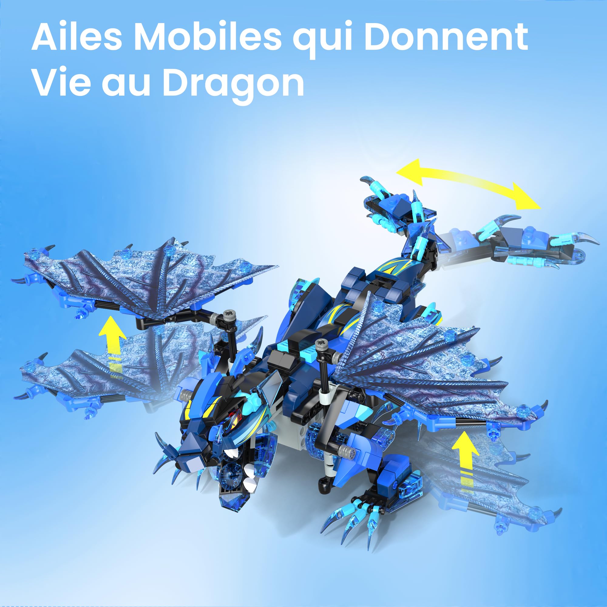 Sillbird Dragon Robot Jouets de Construction avec Télécommande STEM pour Garçons 8-14 Ans 3 en 1 590 Pièces