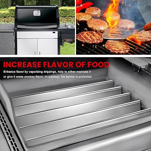 Miniatura 6 de GGC Barras aromatizantes de 15.3 pulgadas para Weber Spirit 200 Series, Spirit E210, S210, E220, S220 con perillas de control frontal, barras de