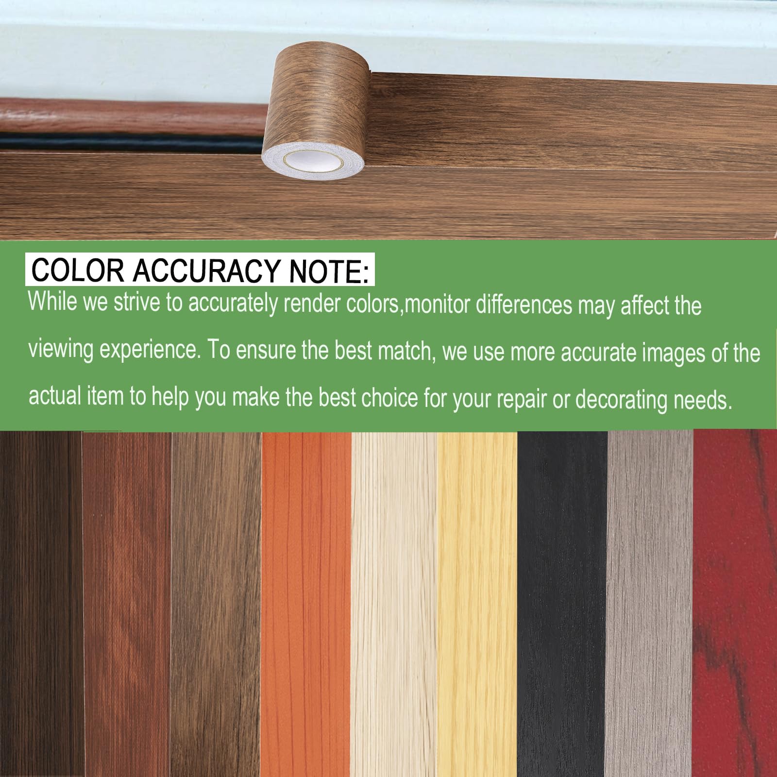 Cinta de reparación de grano de madera, cinta autoadhesiva de color madera de 2 pulgadas x 32 pies para mesas, sillas, zócalos, puertas, ventanas, suelos, manualidades, bricolaje. 2