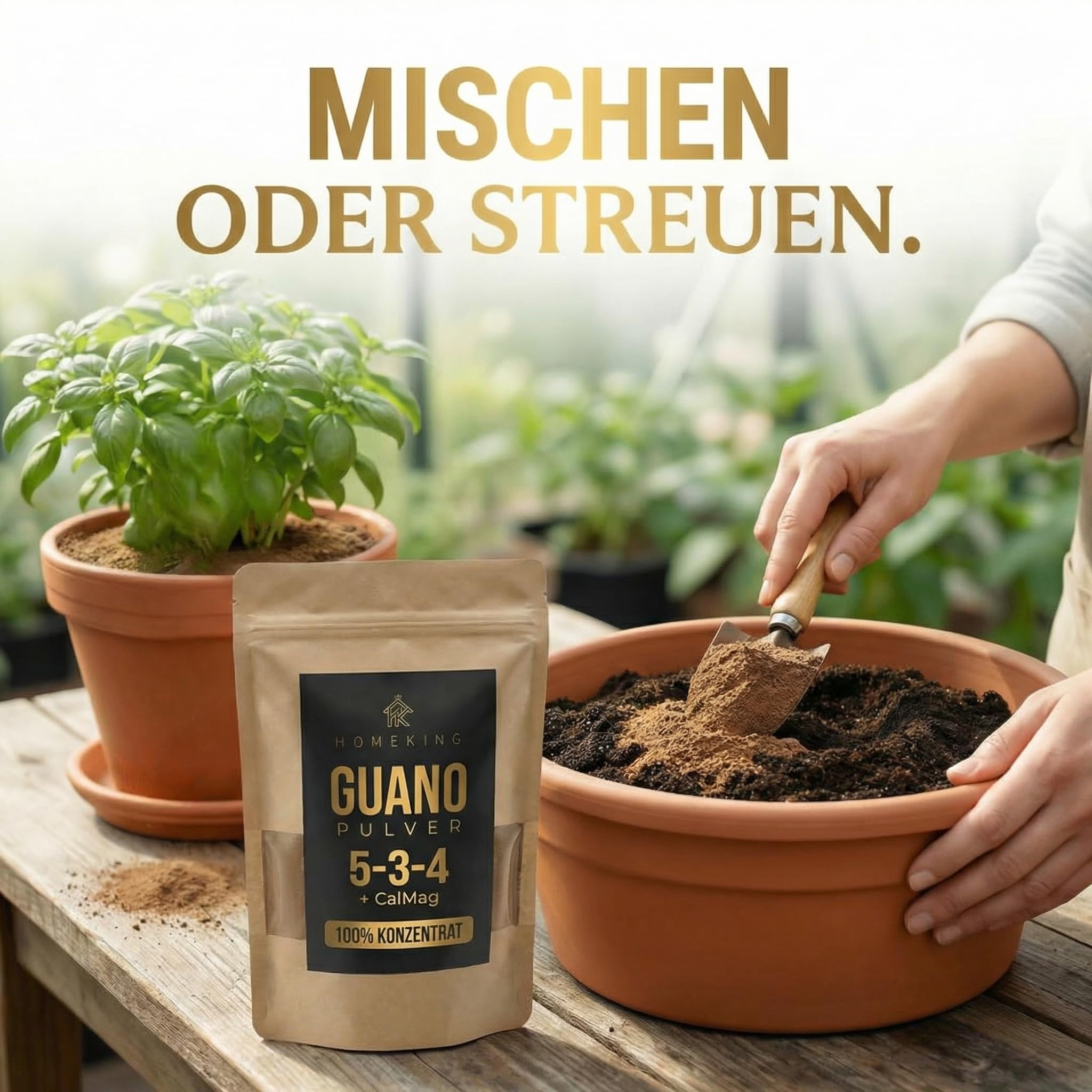 Geruchsarmer starker Naturdünger 5kg für Garten, Hochbeet & Gemüse – HOMEKING Bio Guano Pulver für Tomaten, Gurken, Zucchini, Obst, Balkonpflanzen & Zimmerpflanzen – Langzeitwirkung