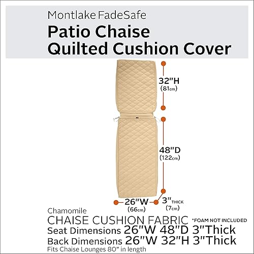 Miniatura 2 de Classic Accessories Montlake FadeSafe FadeSafe - Funda de cojín rectangular acolchada para patio, resistente al agua, 80 x 26 x 3 pulgadas,