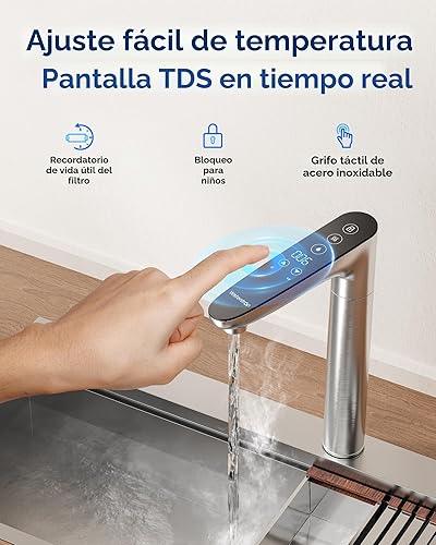 Miniatura 8 de Waterdrop Sistema de ósmosis inversa, dispensador instantáneo de agua caliente, 600 GPD, reduce PFAS, sin tanque, 21 puro para drenar, debajo del