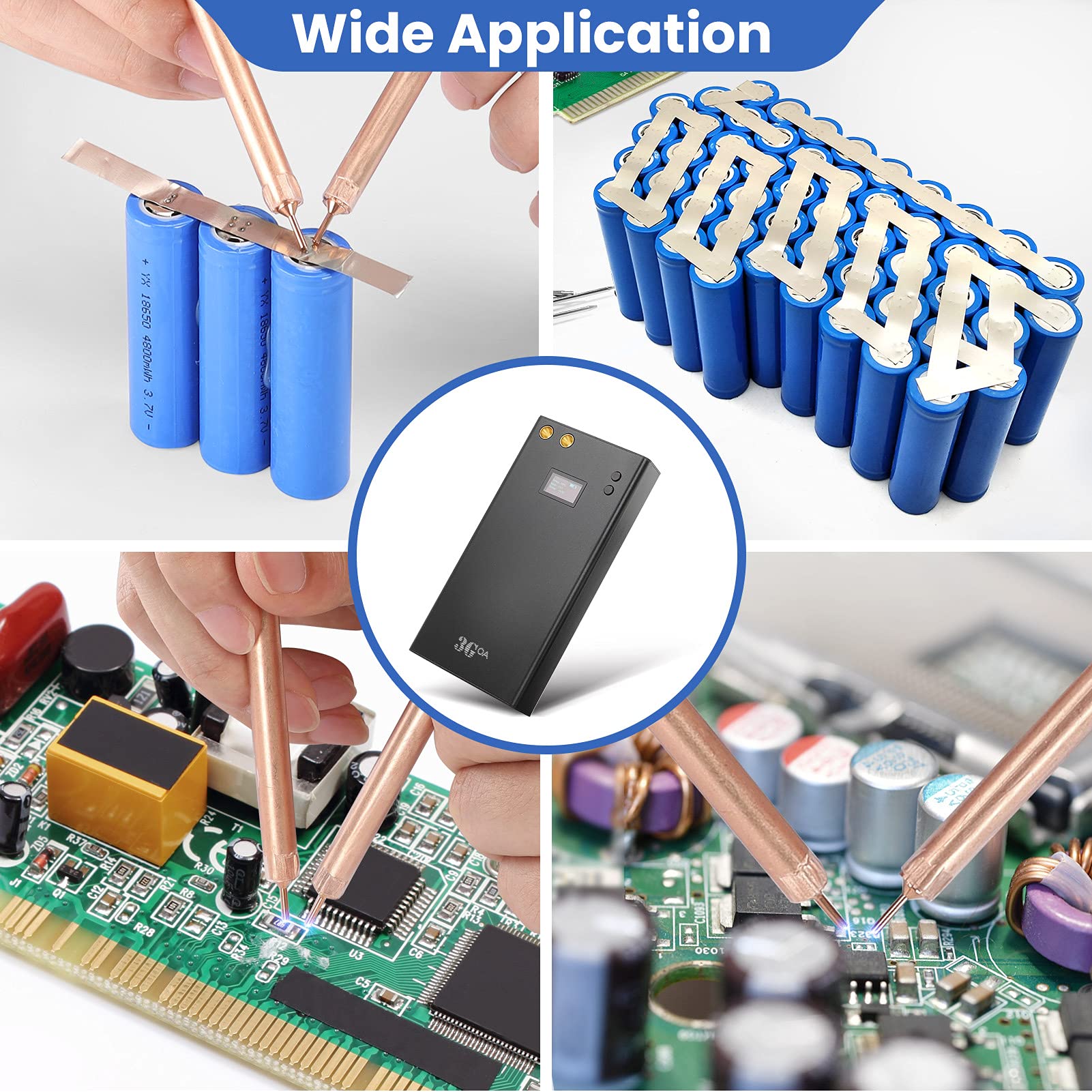 Upgraded Mini Spot Welder with LCD Screen, Riiai 70 Gears Adjustable