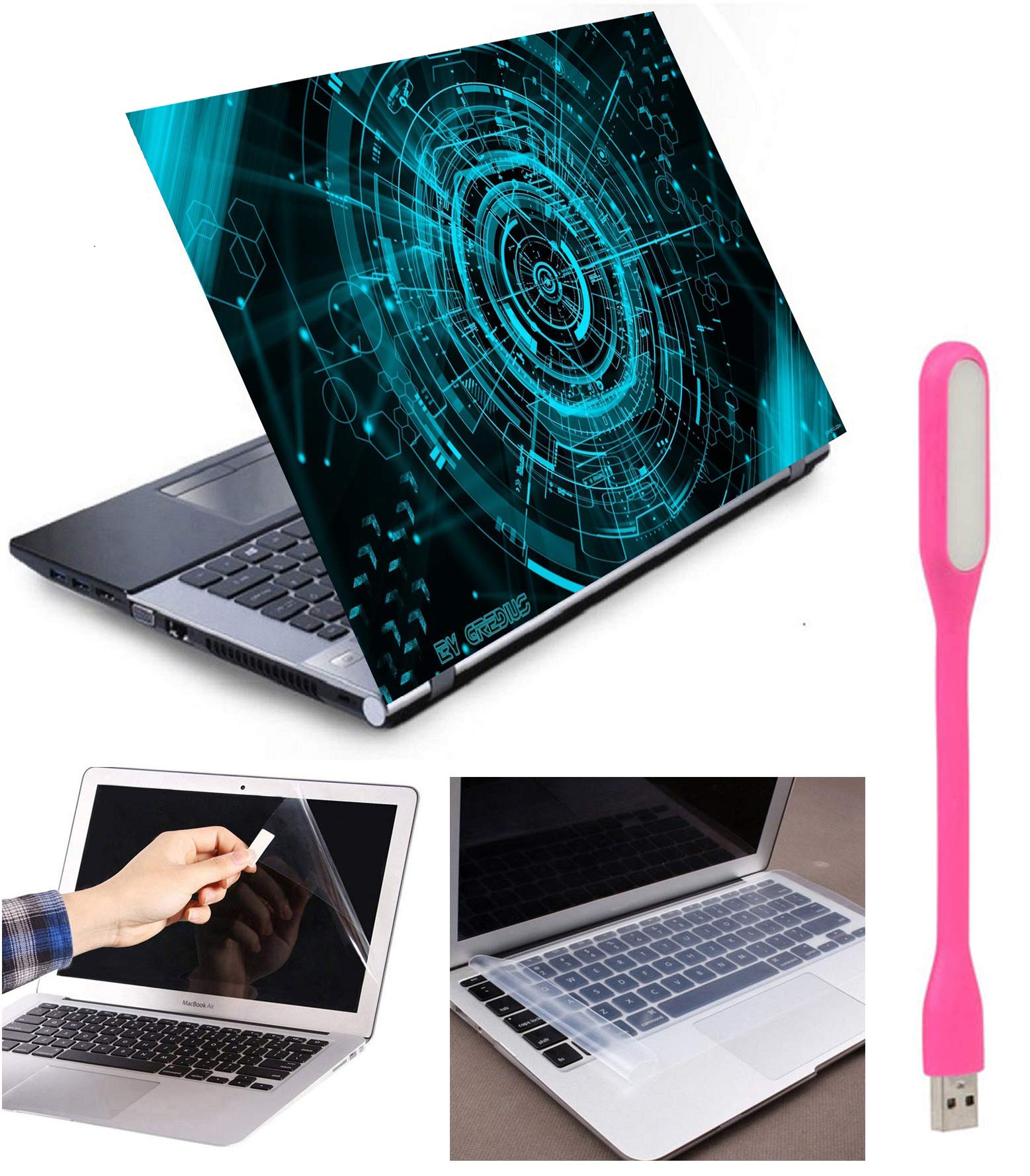 Ramiya 4 in 1 Accessories Combo Kit for 15.6-inch Laptops Decal | Screen Guard | Silicone Keyboard Protector | and USB LED Light All Models (Upto) Size : 15.6"x 10.1" (B08561CLK8) Amazon Price History, Amazon Price Tracker