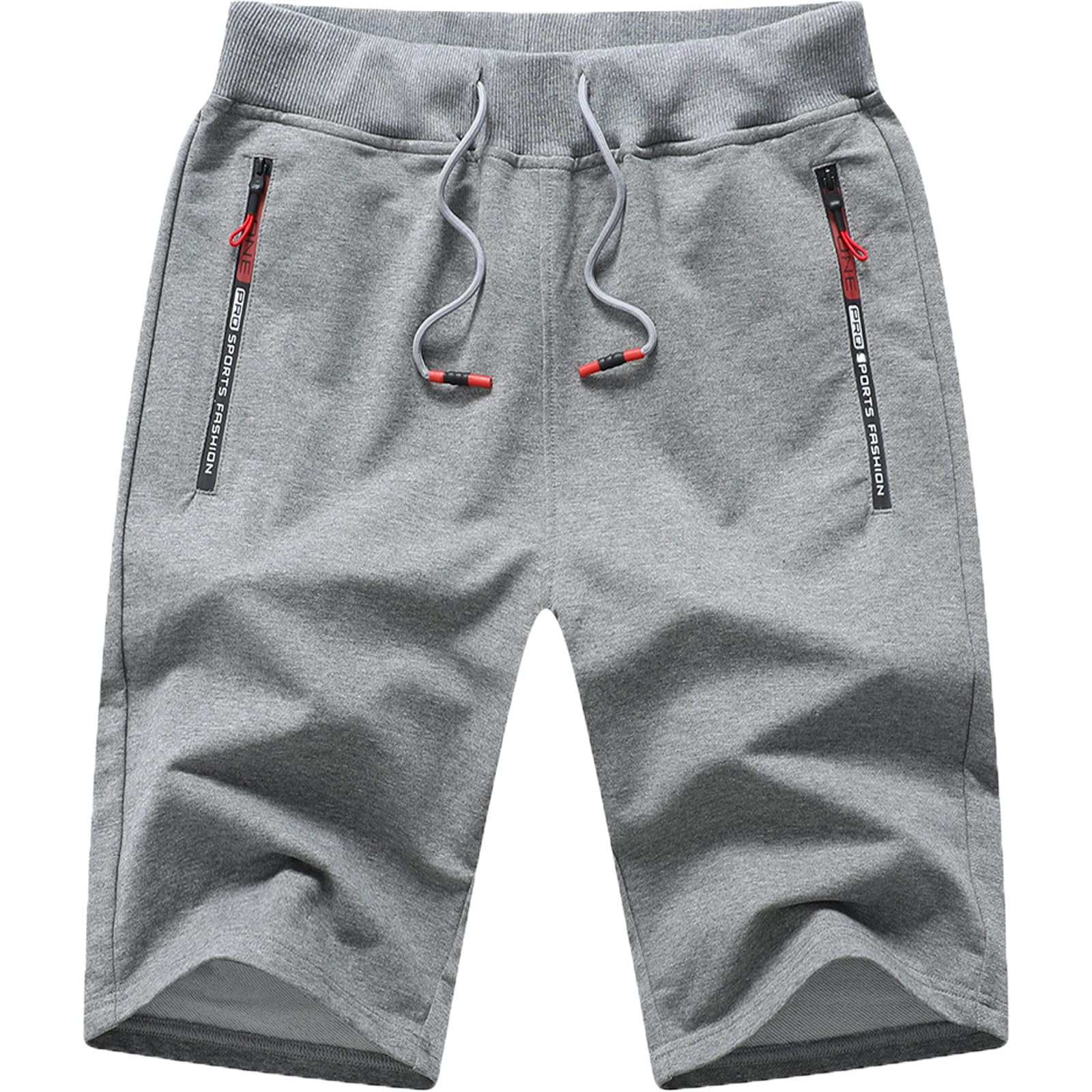 JustSun Kurze Hosen Herren Sport Shorts Sporthose Herren Jogginghose Mit Reißverschluss und Elastische Taille