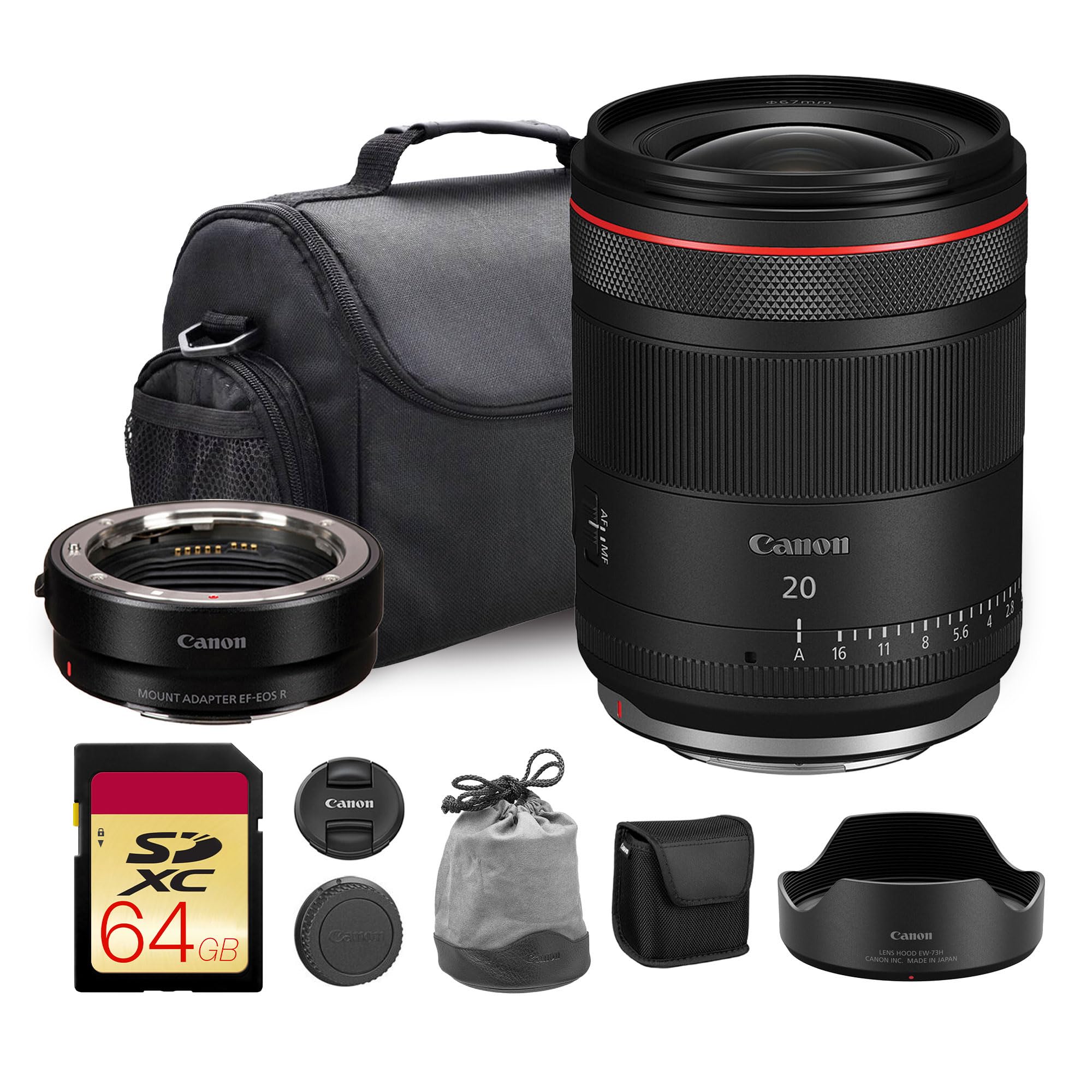 Canon RF 20mm f/1.4 L VCM Lens | L-Series Ultra-Wide Prime with Bright f/1.4 Aperture, Fast Autofocus & Advanced Optics | for Architecture & Astrophotography + Adapter EF-EOS R + Bag + 64GB Card-image-29