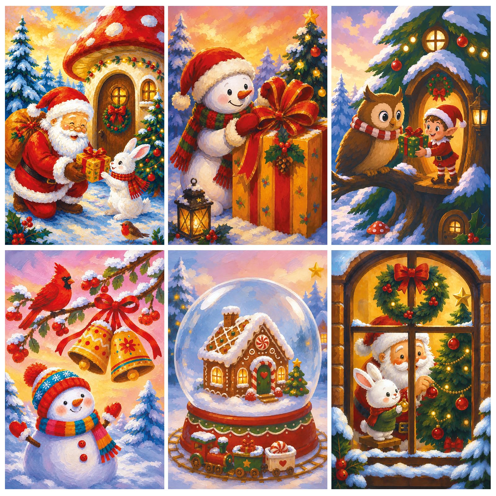 Kaieteur 6 Pack Painting by Number Kits for Adult, DIY Canvas Oil Painting Kit for Kids or Beginner with Paint Brushes Acrylic Pigment Drawing Paintwork 20x30cm Fairy Tale — image 1