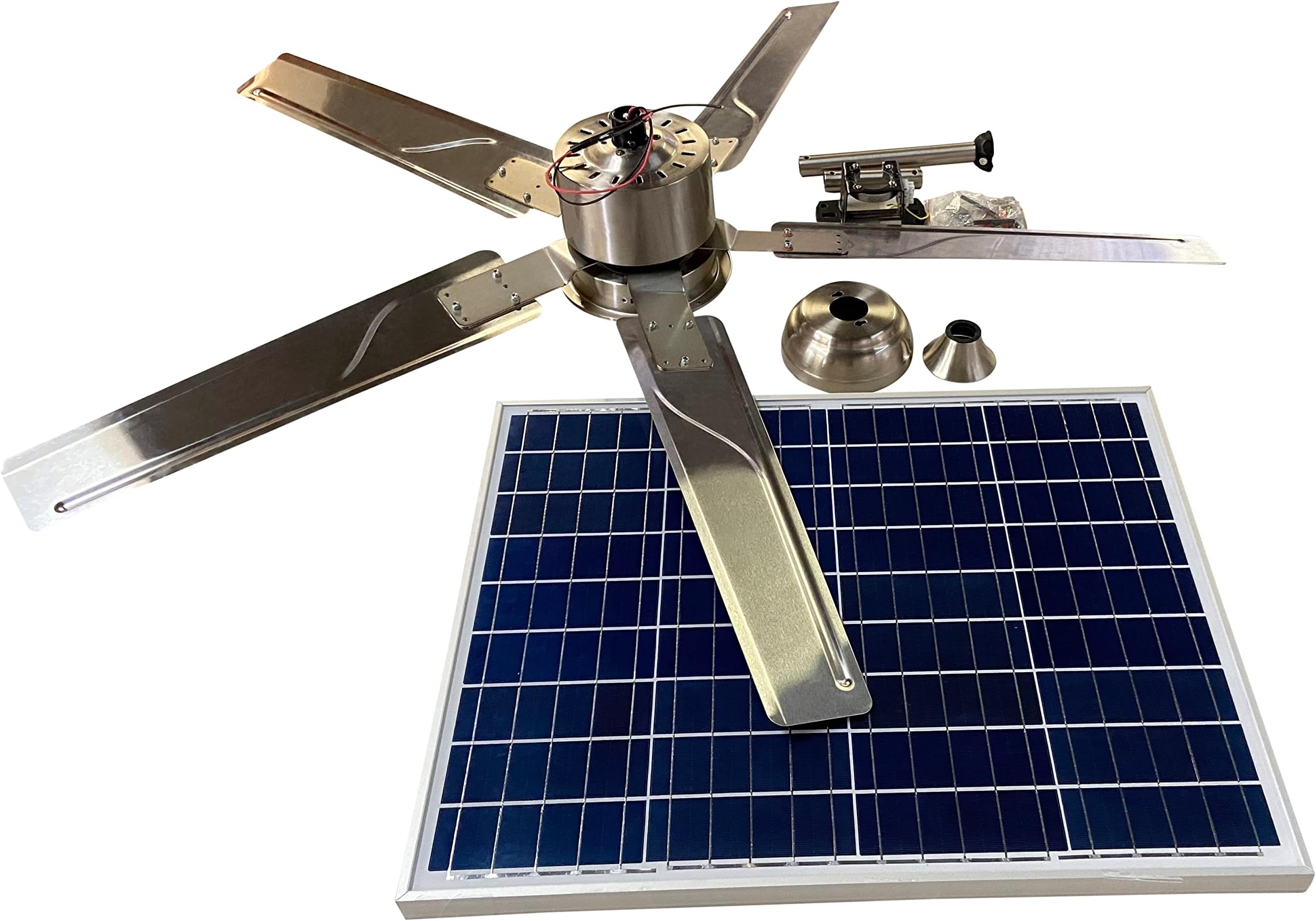 Outdoor Solar Bronze Ceiling Fan 52"