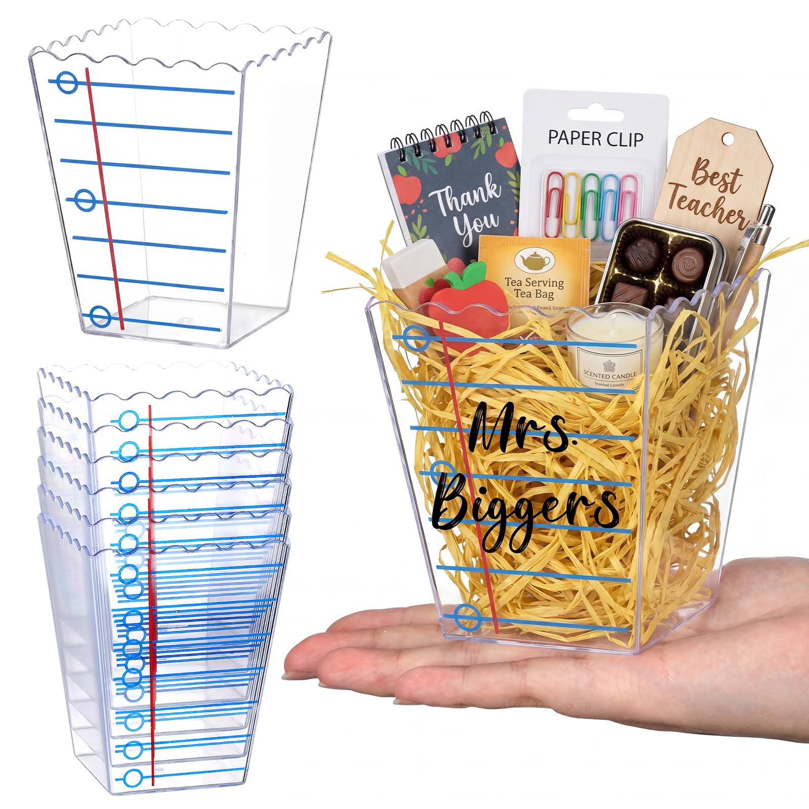 Mimorou 6 Pcs 6 Pcs Teacher Gift Box Back to School, Lined Style