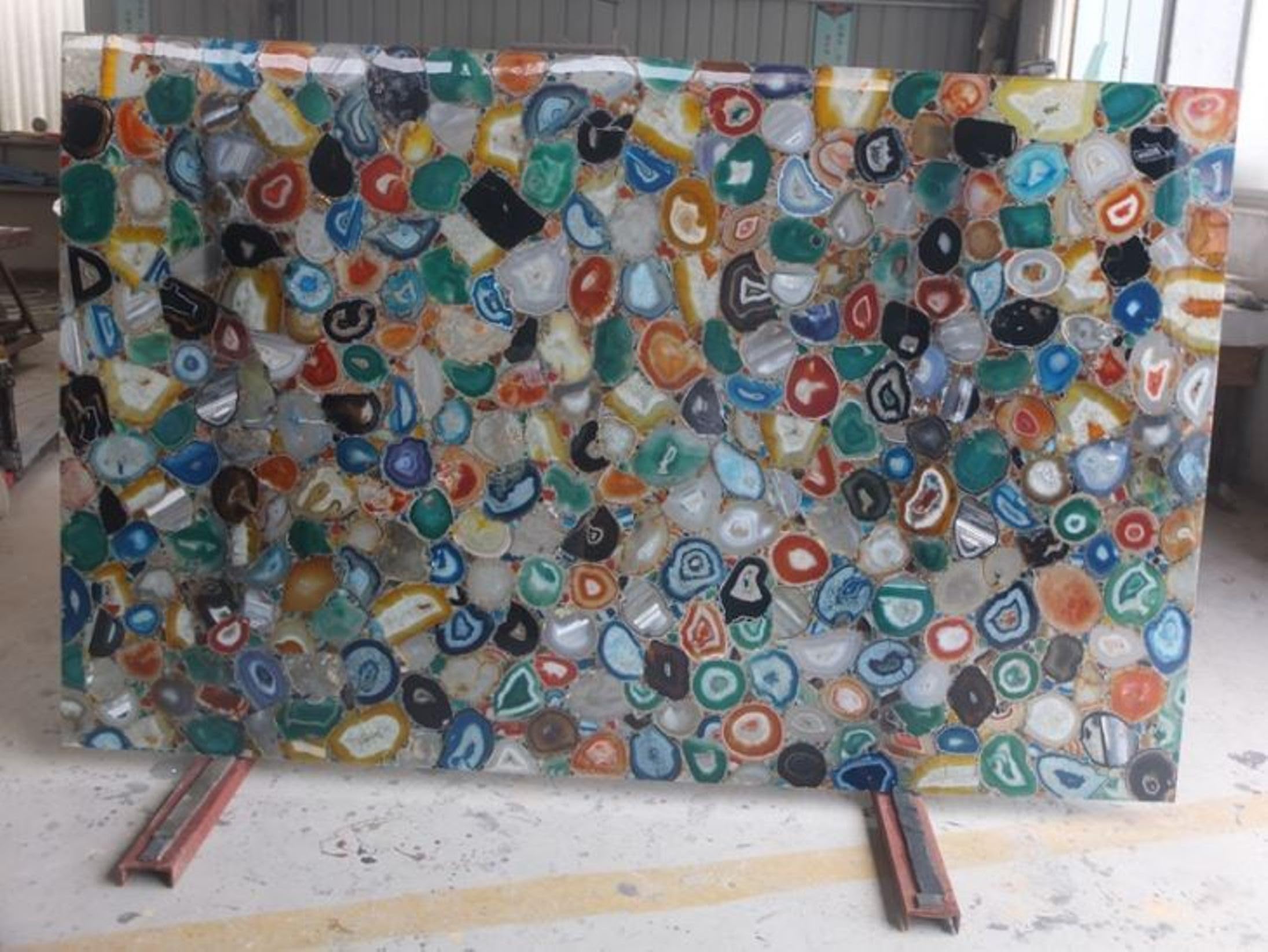 Table d'appoint en agate véritable 45cm l'art de la nature dans votre salon