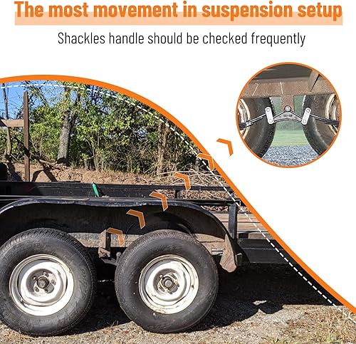 Miniatura 3 de Kit de grilletes de eje de remolque grilletes de remolque con pernos de grillete de remolque, correas de grillete de remolque de 2-58 pulgadas