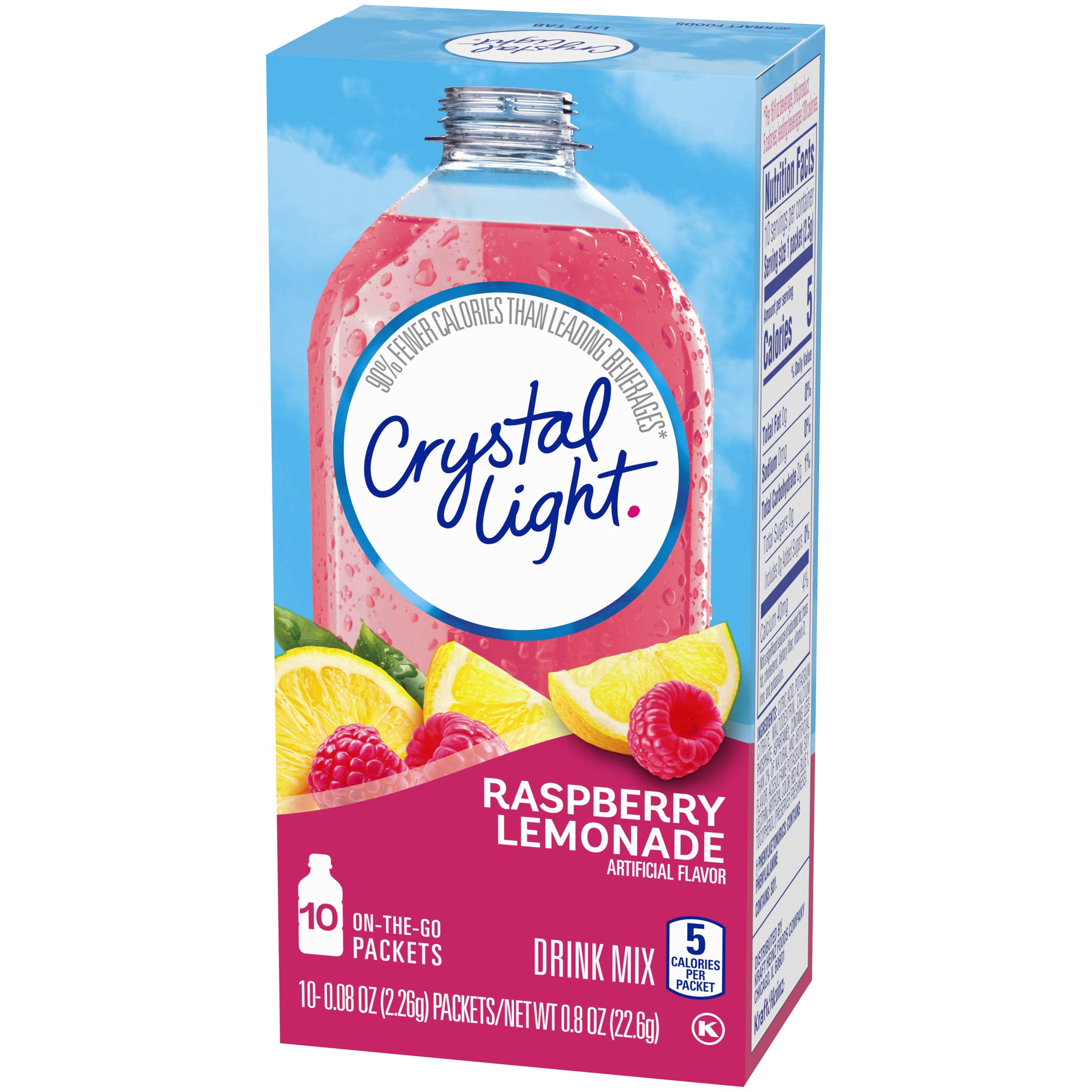 Crystal Light On The Go Raspberry Lemonade, 10-Count Boxes (Pack of 6)