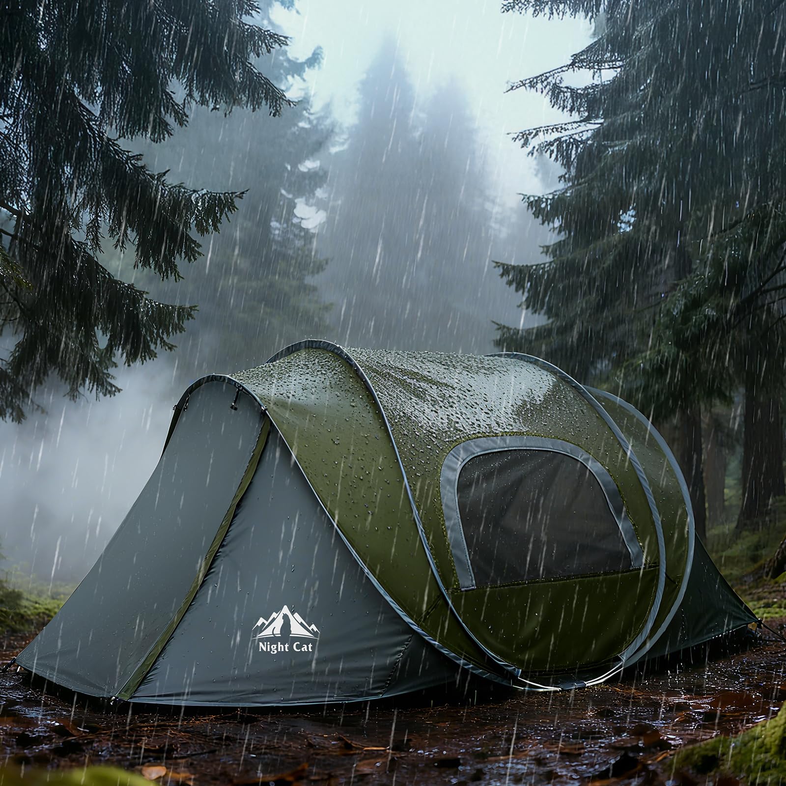 Night Cat Tienda de Campaña Pop Up Impermeable 2-4 Personas Automática Instantánea