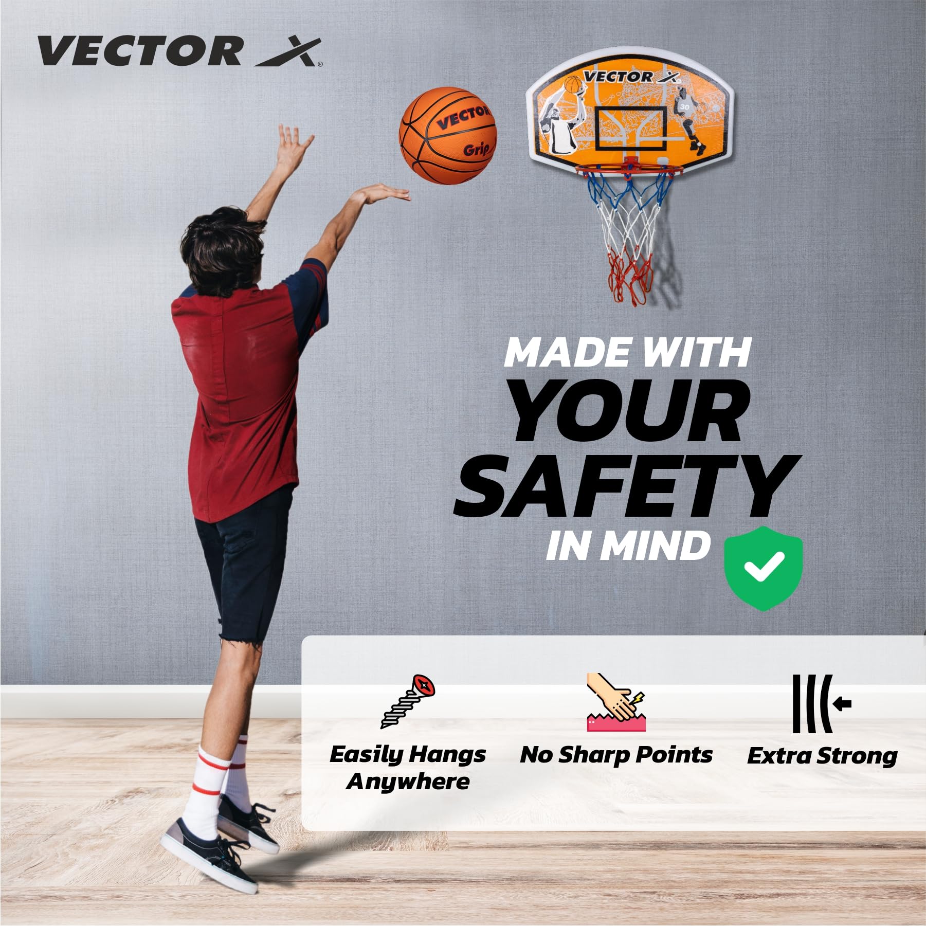Vector X Basketball Board and Ring (Orange) 1