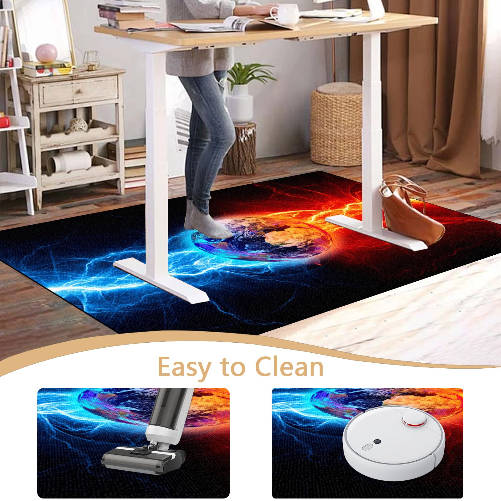 Tapis Chaise de Gaming Antidérapant 180 x 200 cm Tapis de Sol Gamer pour sols durs, Tapis de Protection de Sol pour Chaise de Bureau, Tapis pour Chaises à roulettes/d'Ordinateur, Protège Les Sols
