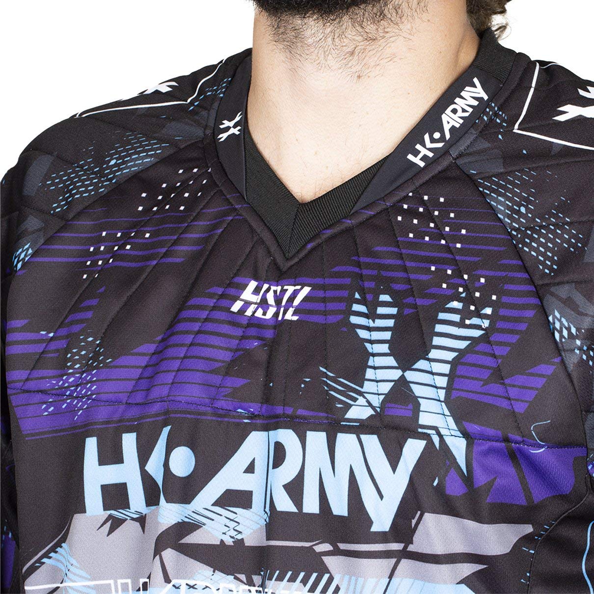HK Army Paintball HSTL Line Trikot - Grün, Langarm, V-Ausschnitt, Unisex-Erwachsene, Unisex-Jugendliche, Frauen, Sportlich, feminine, Belüftete Seitenteile, Baumwolle 50%, Polyester 50%