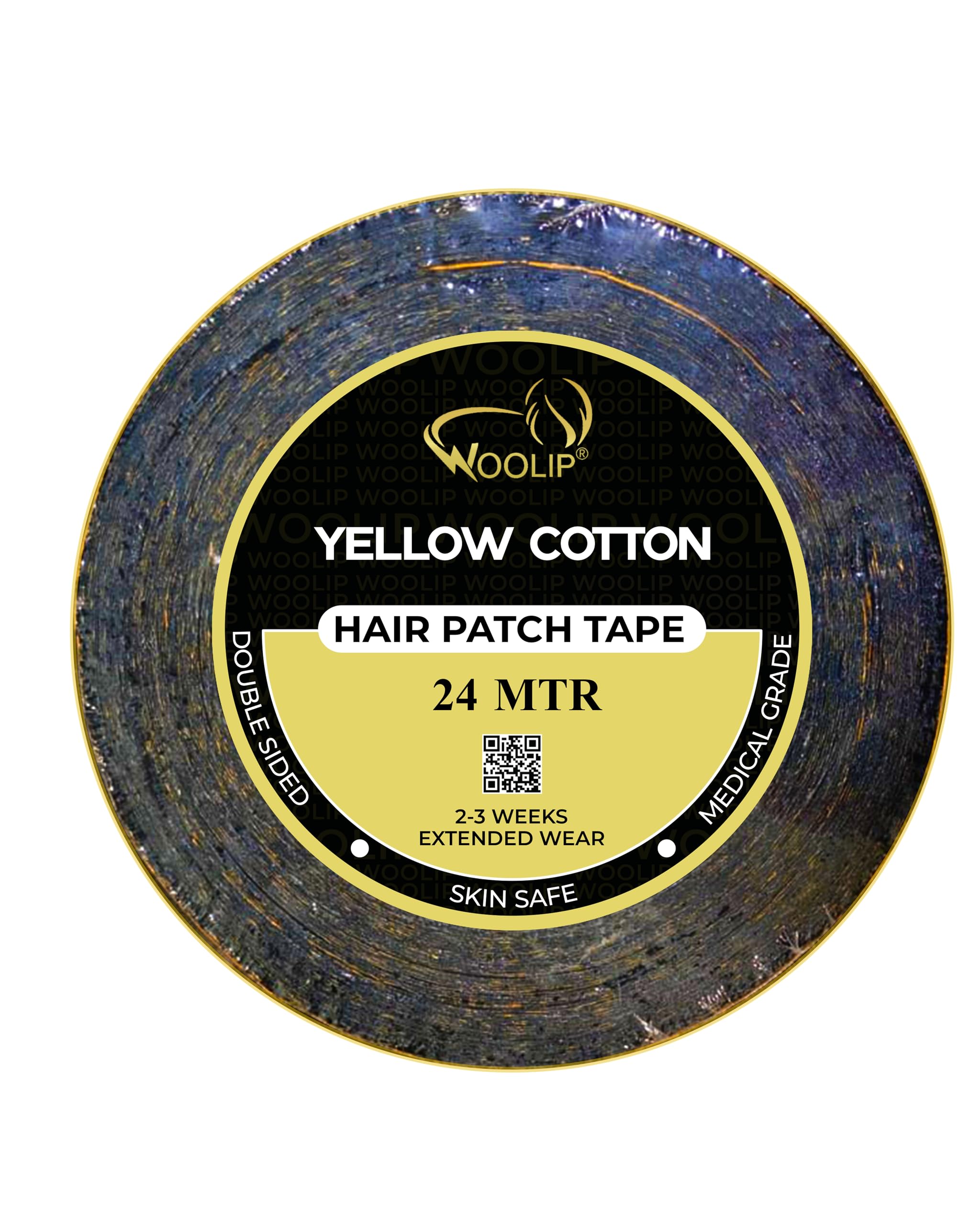 Yellow Black Hair Patch Tape For Men - Super Ultra Hold Up To 2-3 Weeks | Waterproof Wig Tape For Men | 1 Inch Cotton Material | Double sided YellowTape for Hair Patch (Yellow Black Tape -24m)-image-10