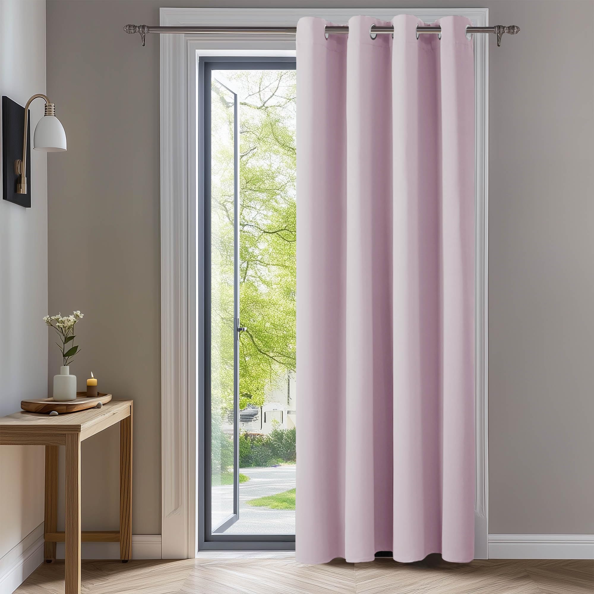 Deconovo Tende per Interni Oscuranti Camera da Letto 242 CM Altezza, Tenda Oscurante Termica Isolante per Interni Tende Moderne per Soggiorno 1 Pannello, 132x242 CM, Rosa Chiaro