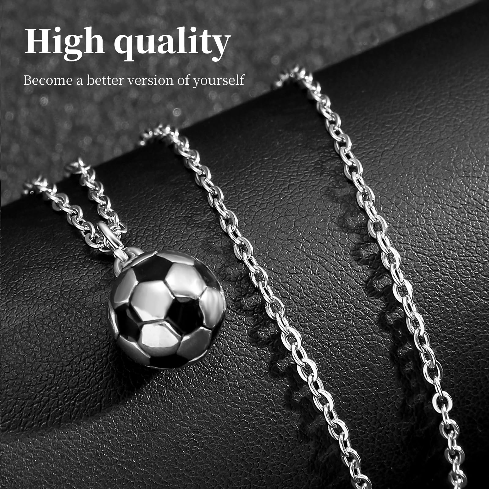 Collier De Football Collier De Soccer En Acier Inoxydable Collier Breloques Pour Enfants Bijoux Unisexe
