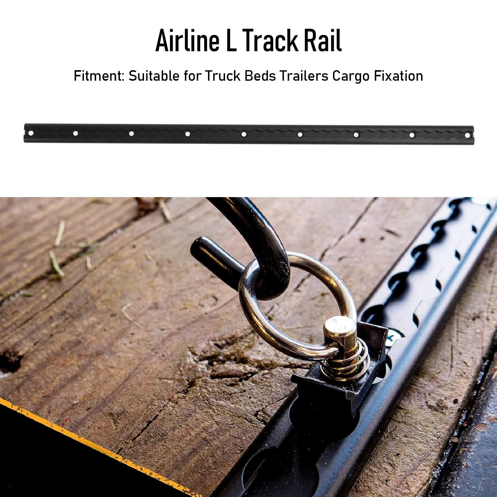 Ferrocarril de Aluminio Aerolíneo Robusto con Agujeros Perforados para Carga Segura en Camas Remolques de Camiones y Otros Vehículos de Transporte, Instalación Flexible, Resistente