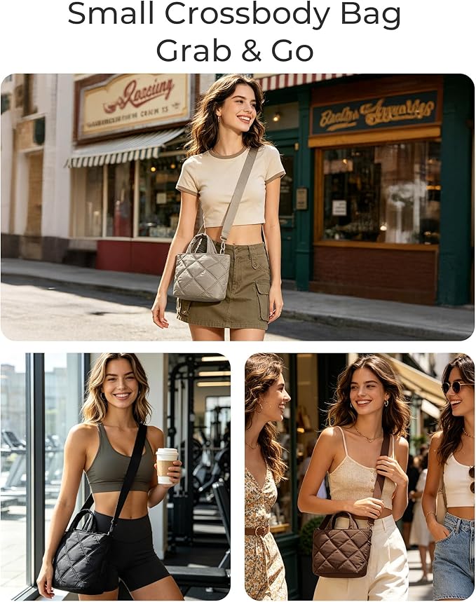 Bolso cruzado acolchado ligero para mujer BAGSMART miniatura 2