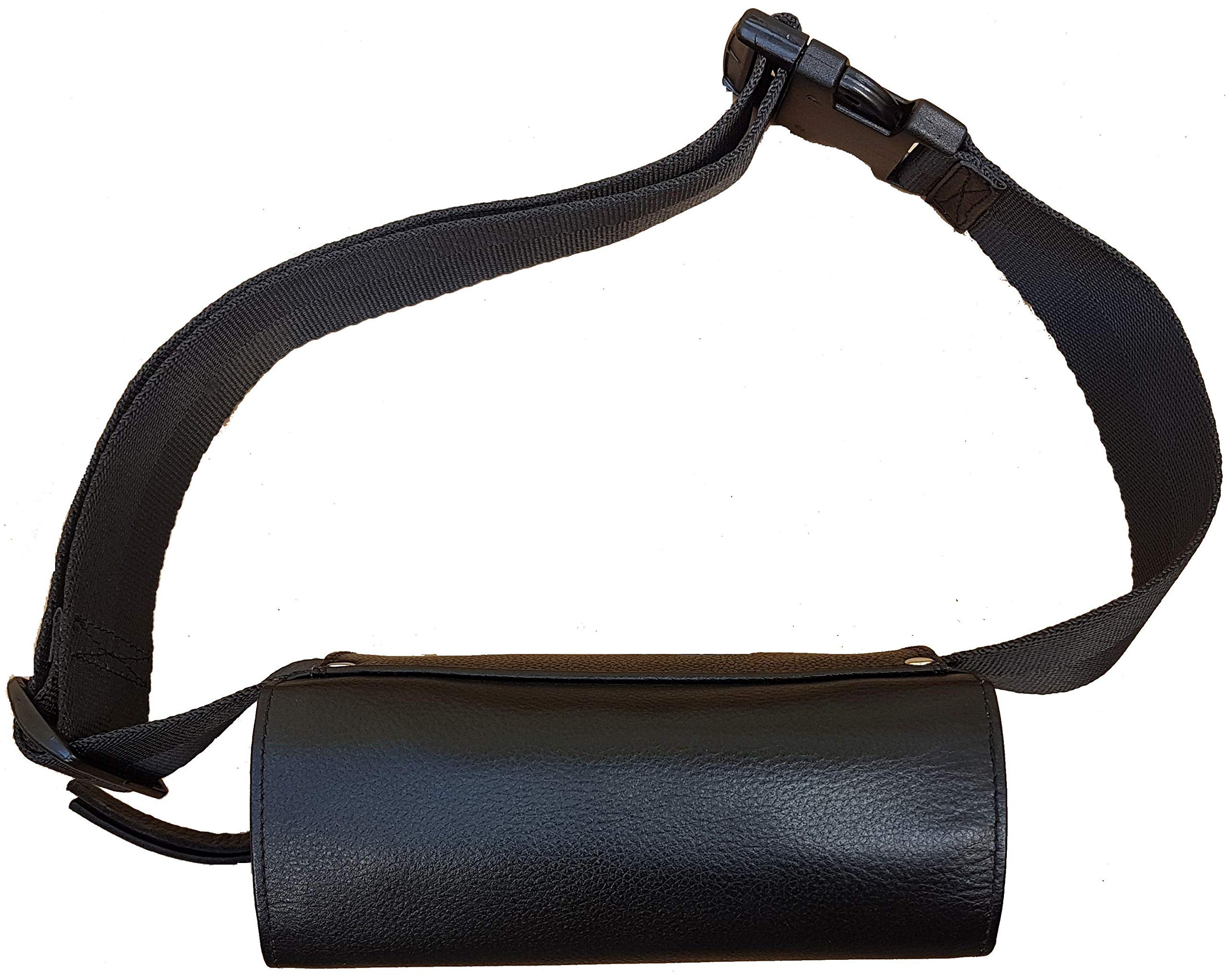 Sacoche Banane Monnayeur en Véritable Cuir de Bovin, Fermeture Cartable, Vendue sans monnayeur 5 pièces Euro, idéale pour Serveur, Serveuse, Brasserie, Restaurants, Cinéma