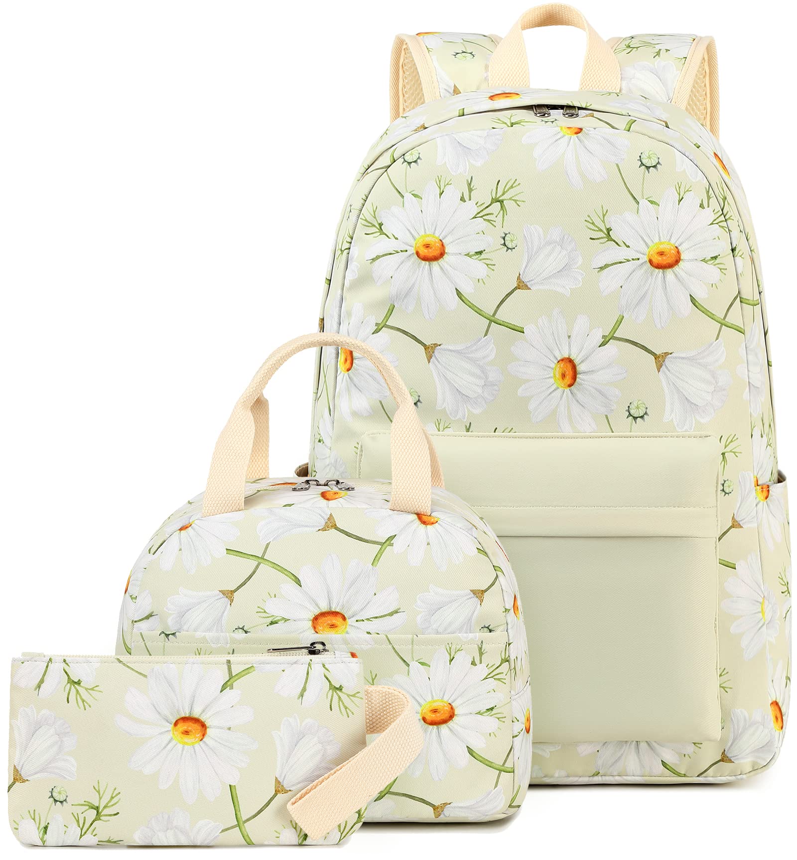 LEDAOU Backpack for Girls School Bag Kids Bookbag Teen Backpack Set Daypack with Lunch Bag and Pencil Case