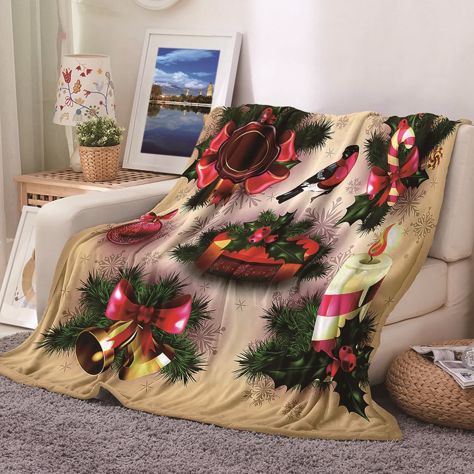 Couverture polaire flannel douce KnSam plaid chaud contre le froid