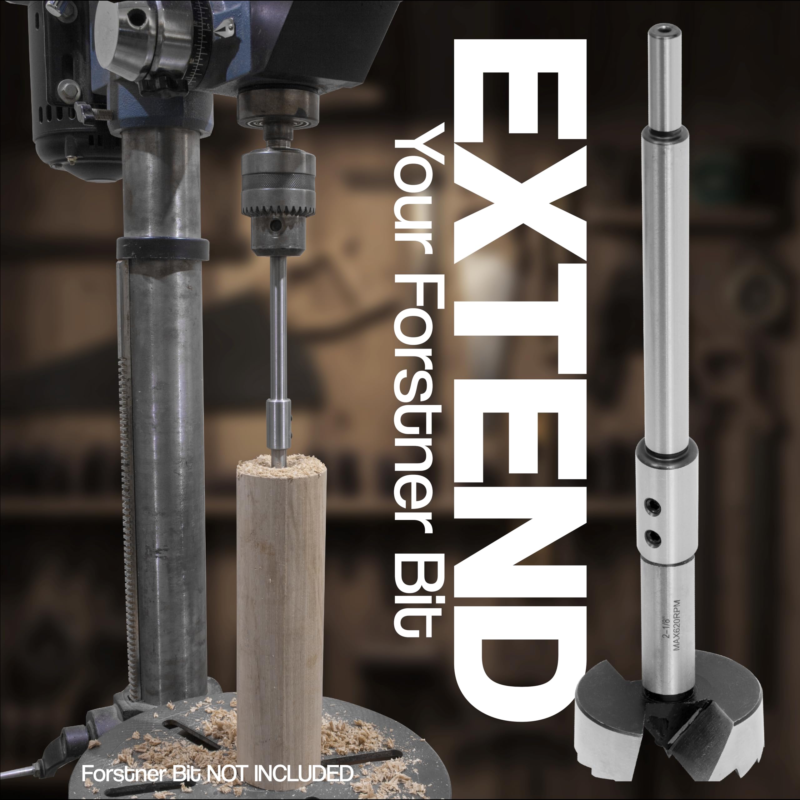 Forstner Bit Extensions - Deep Drilling Set -2 Forstner Bit Extensions - Deep Drilling Set -2