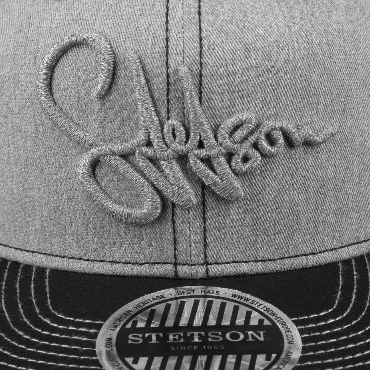 Stetson Lettering Flat Brim Cap Herren Aus 100% Baumwolle Gefüttert Frühjahr Sommer