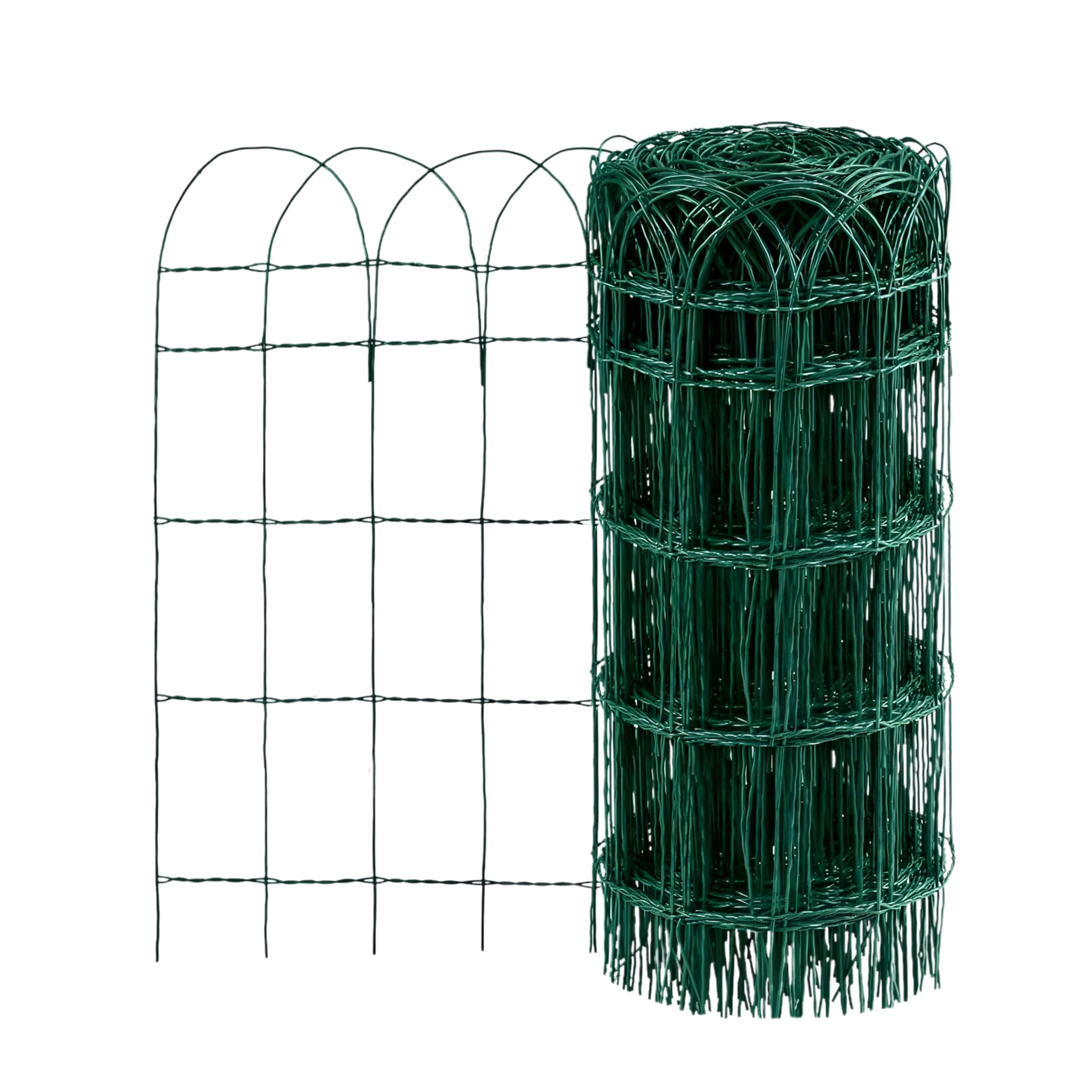 Garden Mile Green 10M X 0.4M Garden Border Fence Edging Roll Flexible Pvc Coated Galvanised Steel Wire Mesh Lawn Edging, Decorative Garden Border Fencing For Flower Beds, Paths & Vegetable Gardens