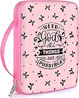 Vista 1 de ICOSY Funda para la Biblia para mujeres y niñas, funda para la Biblia con asa para niños y niñas, accesorios de estudio bíblico, suministros