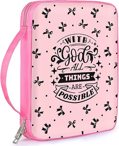 ICOSY Funda para la Biblia para mujeres y niñas, funda para la Biblia con asa para niños y niñas, accesorios de estudio bíblico, suministros