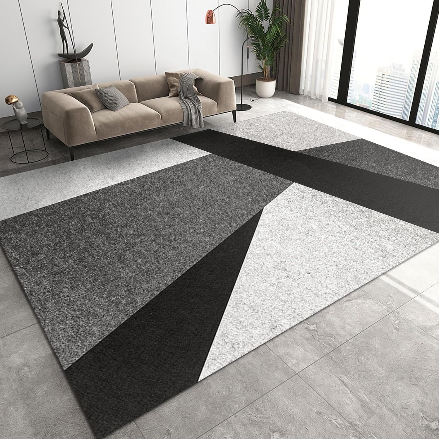 Tapis de bienvenue flanelle antidérapante fini les glissades 120 x 160 cm