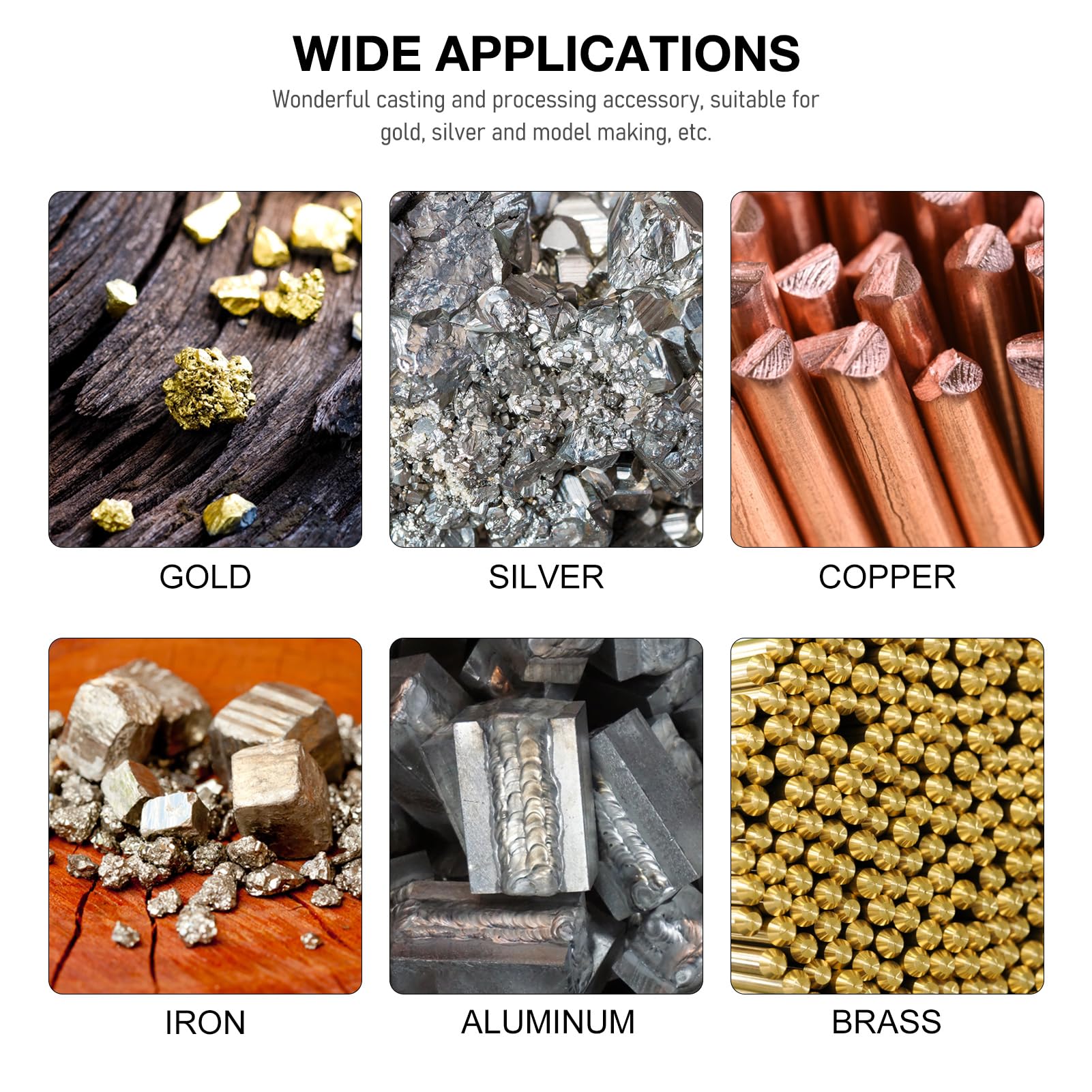 Molde de lingotes de fusión de fundición, artesa de artesa de metal, herramientas de fabricación de diamantes de joyería (7 pulgadas)