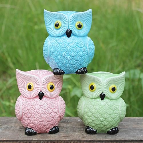 Miniatura 4 de ZCHING Hucha de cerámica con diseño de búho lindo para ahorro de dinero para niños y niñas, decoración de regalo de guardería