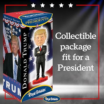 Royal Bobbles Donald Trump, 45th President of the United States 8 Inches Tall Collectible Bobblehead Statue