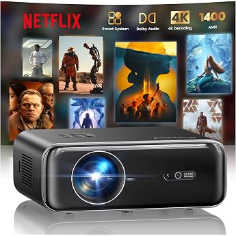 WiMiUS P62Pro Projector 4K 1400ASNI High Brightness Netflix & 36W DoIby Compatible, Auto Focus & Auto Trapezoid Correction & AI Technology, For Home Use, Built-In Netflix, YouTube, PrimeVideo 6