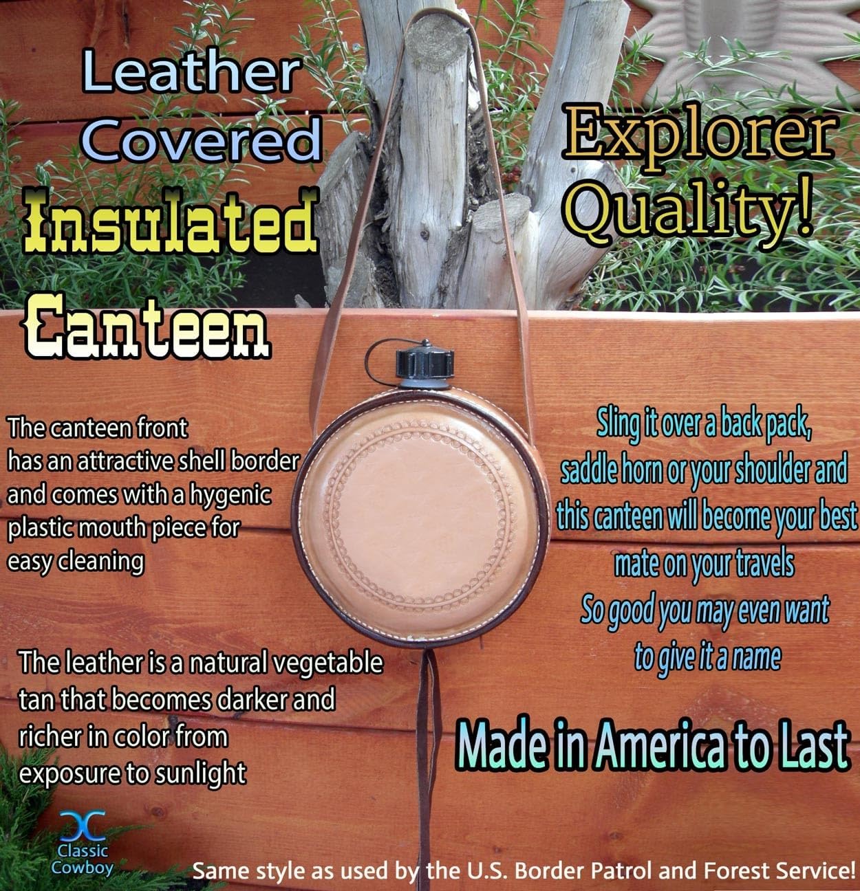 Leather Covered Canteen with BPA-free insert