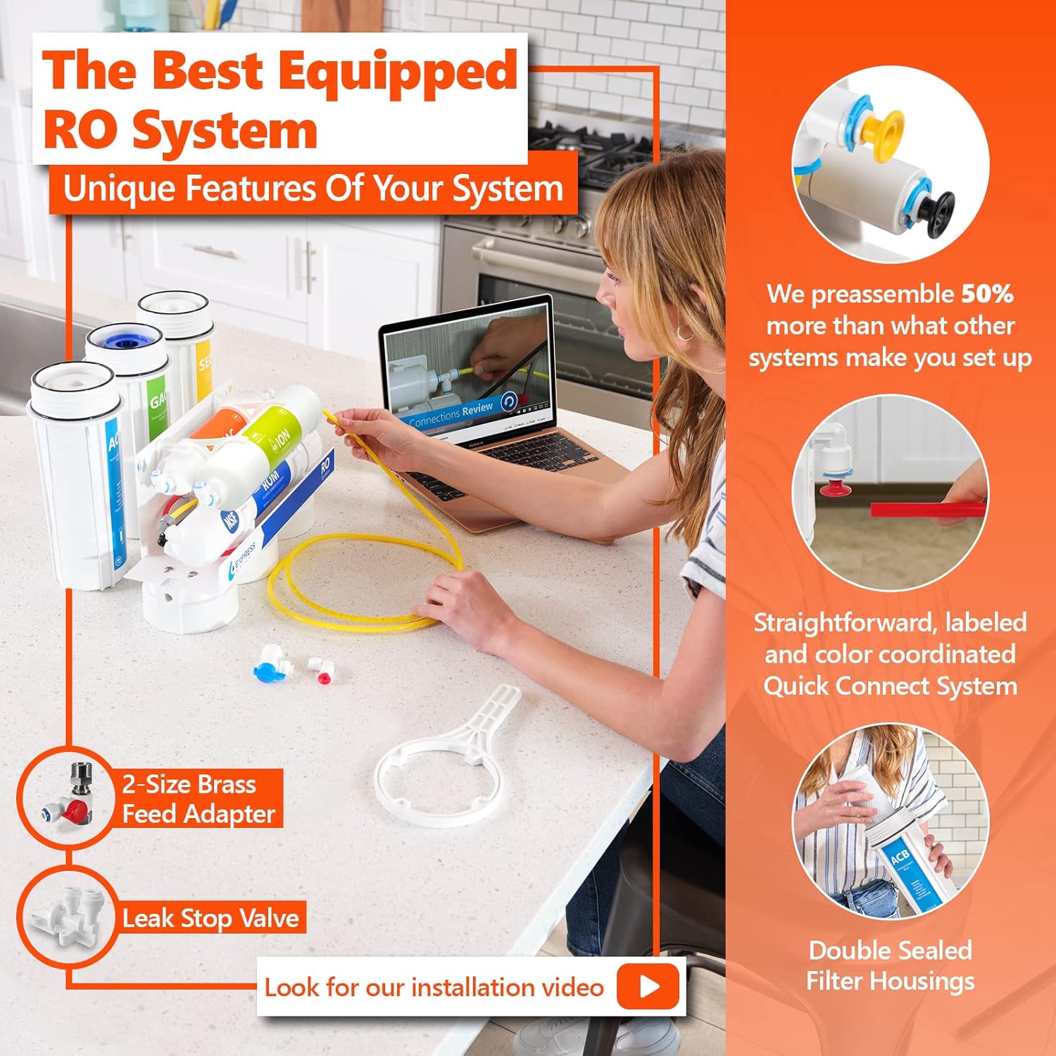 Flаѕh Dеаlѕ - 40% оƒƒ Express Water RODI10D Reverse Osmosis Deionization Water Filtration System – 6 Stage RO Water Filter with Faucet and Tank – Under Sink Water Filter – with Deionization Water Filter – 100 GPD