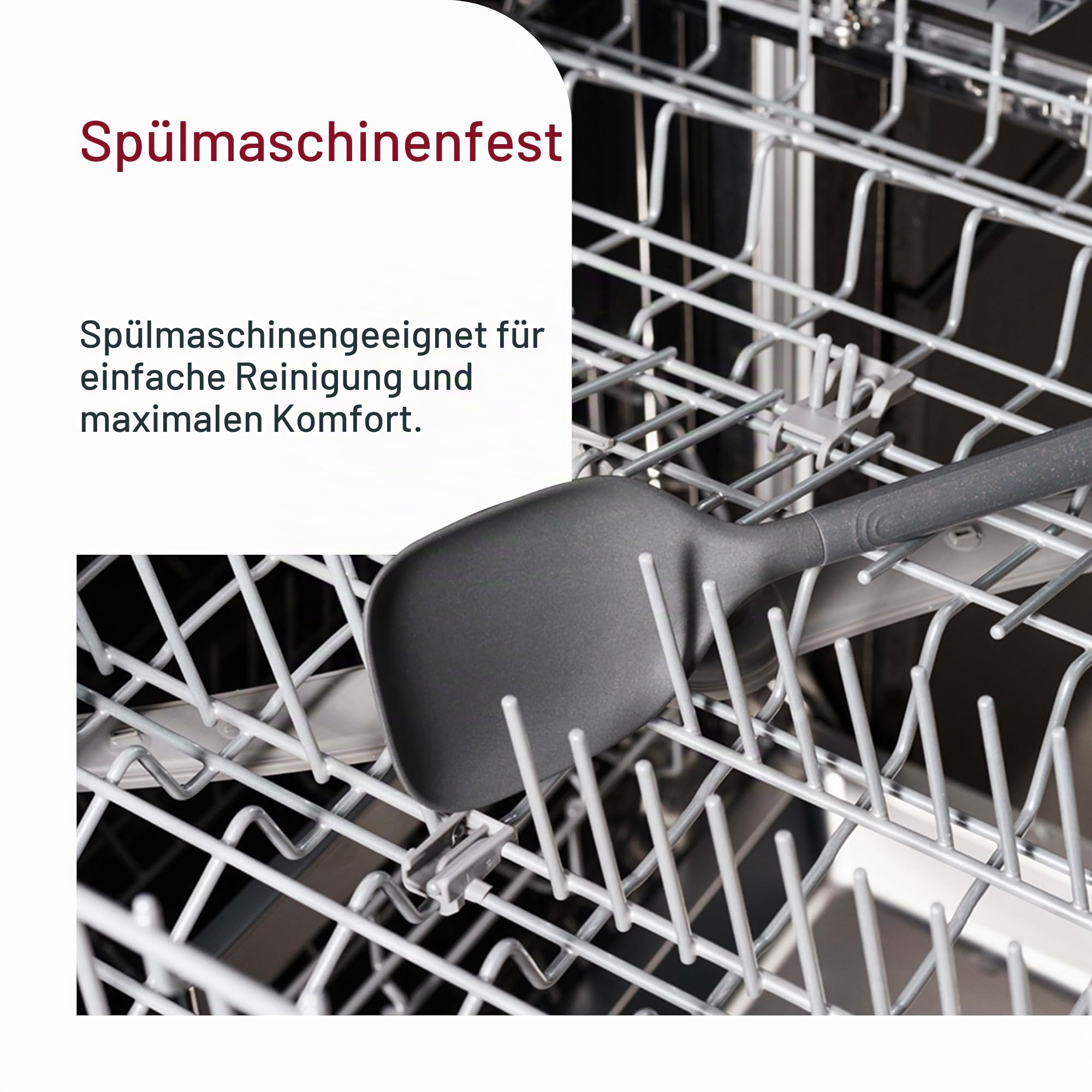 Zyliss E980244 7-teiliges Küchenhelfer-Set mit Aufbewahungsbehälter, Silikon/Nylon/Weizenstroh/Edelstahl, Grau, Schöpfkelle, Pfannenwender, Spatel, Kochlöffel, Schaumlöffel, Schneebesen