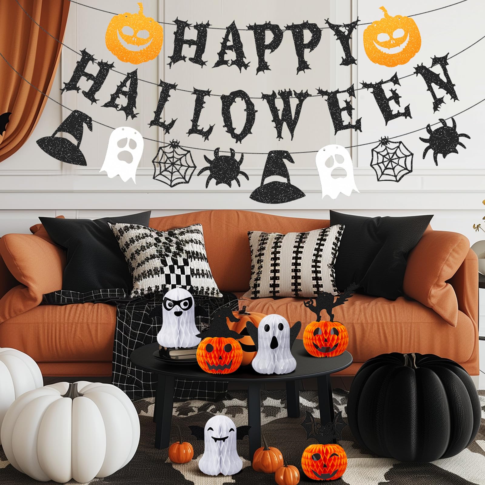 Amazon | Neiang ハロウィン ガーランド 8点 ペーパーファン