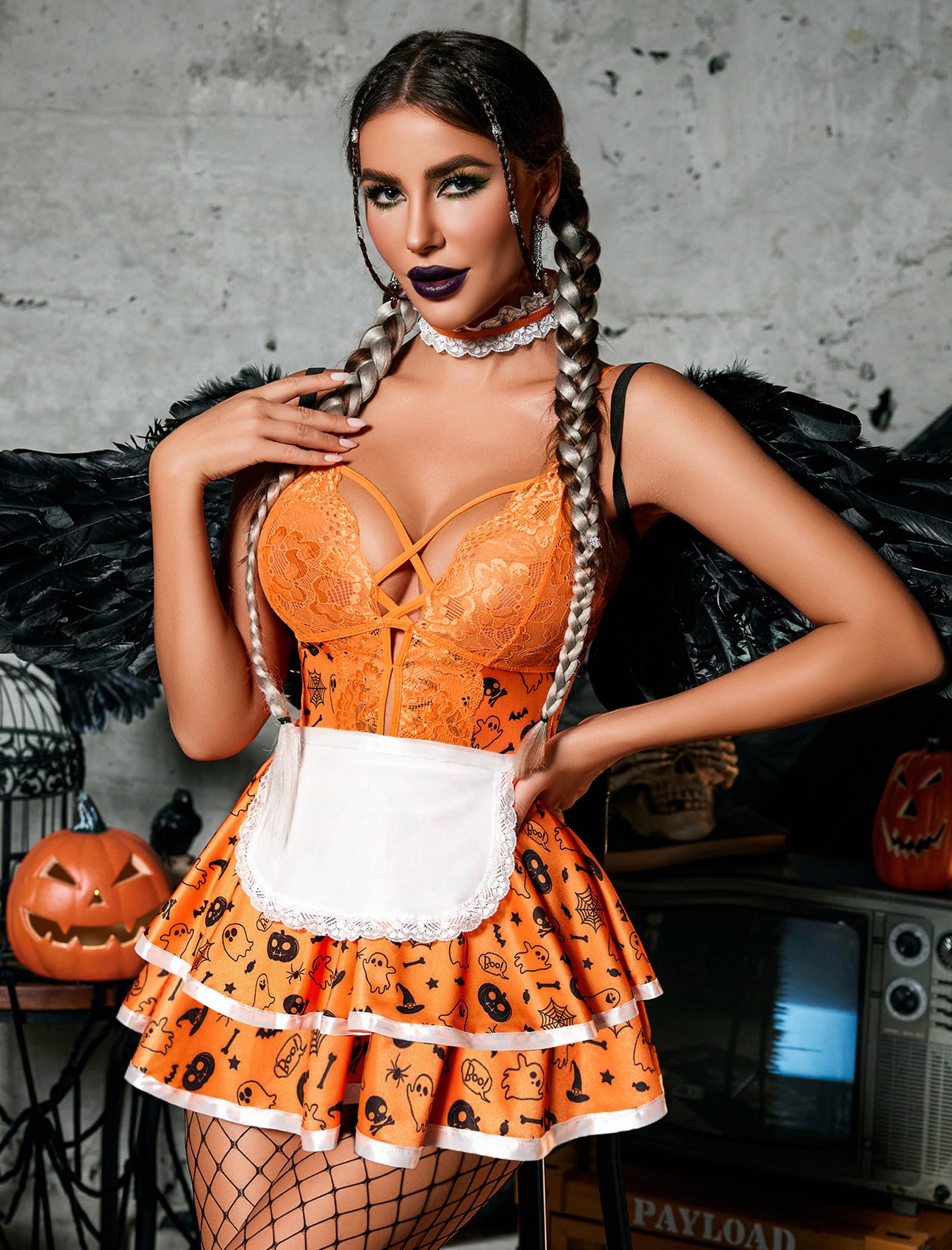 Avidlove Sexy Maid Lingerie for Women Halloween Outfit French Maid Costume Babydoll Lingerie Dress Cosplay Lingeries: Avidlove Sexy Maid Lingerie for Women Maid Outfit French Maid Costume Babydoll Lingerie Dress Cosplay Lingerie